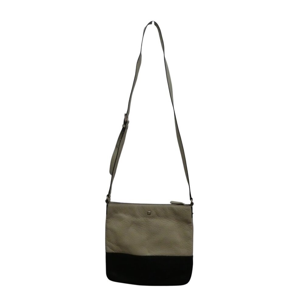 Kate Spade Black Cream Pebbled Leather Crossbody Purse